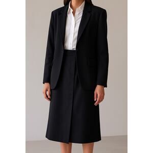 Acne Studios Black Mid-Length Midi Wool Skirt Asymmetrical Black 36 Pencil 4